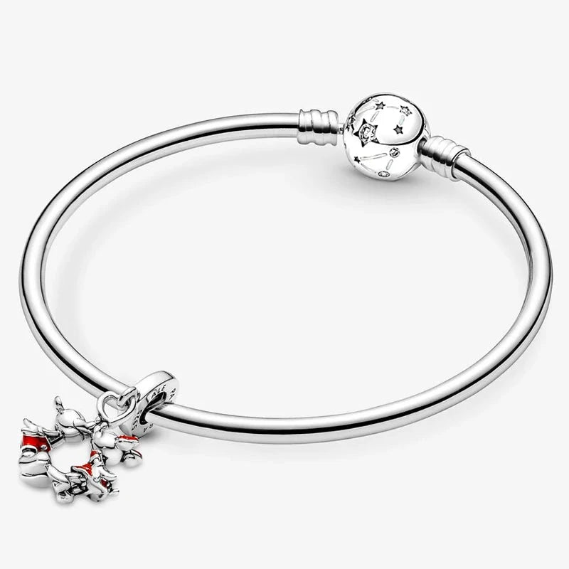 Zawieszka Srebrna Disney „Mickey Mouse & Minnie Mouse Kissing”