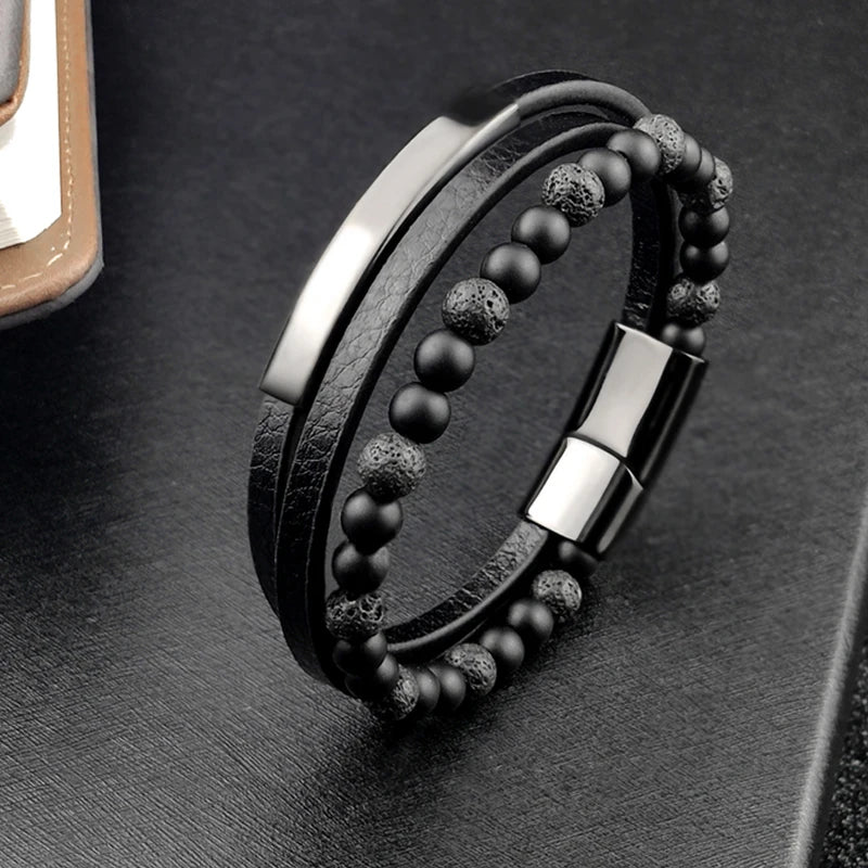 Bransoletka skórzana z kamieniem Tygrysie Oko – styl boho