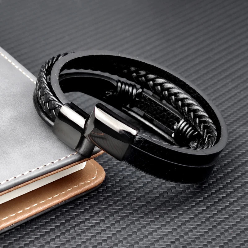 Bransoletka Męska ze stali chirurgiczna i tytanu – nowoczesny design z geometrycznym akcentem