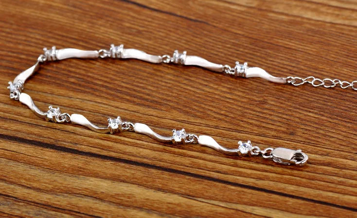 Bransoletka srebrna z Cyrkoniami