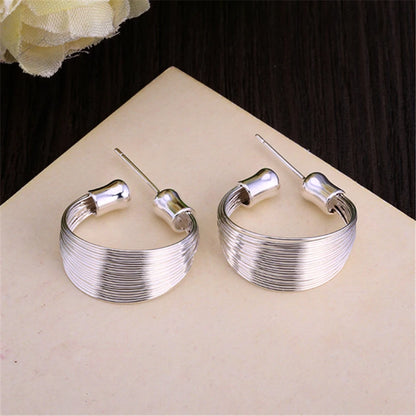 Kolczyki Posrebrzane Sztyfty z Wielu Cienkich Nitek