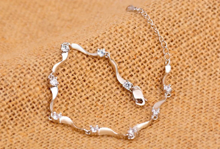 Bransoletka srebrna z Cyrkoniami