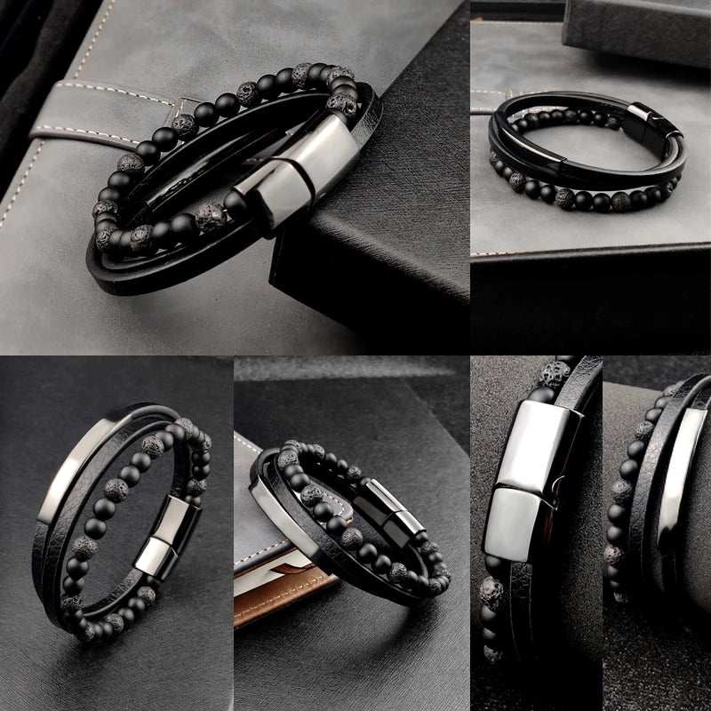 Bransoletka skórzana z kamieniem Tygrysie Oko – styl boho