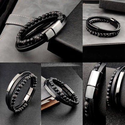 Bransoletka skórzana z kamieniem Tygrysie Oko – styl boho