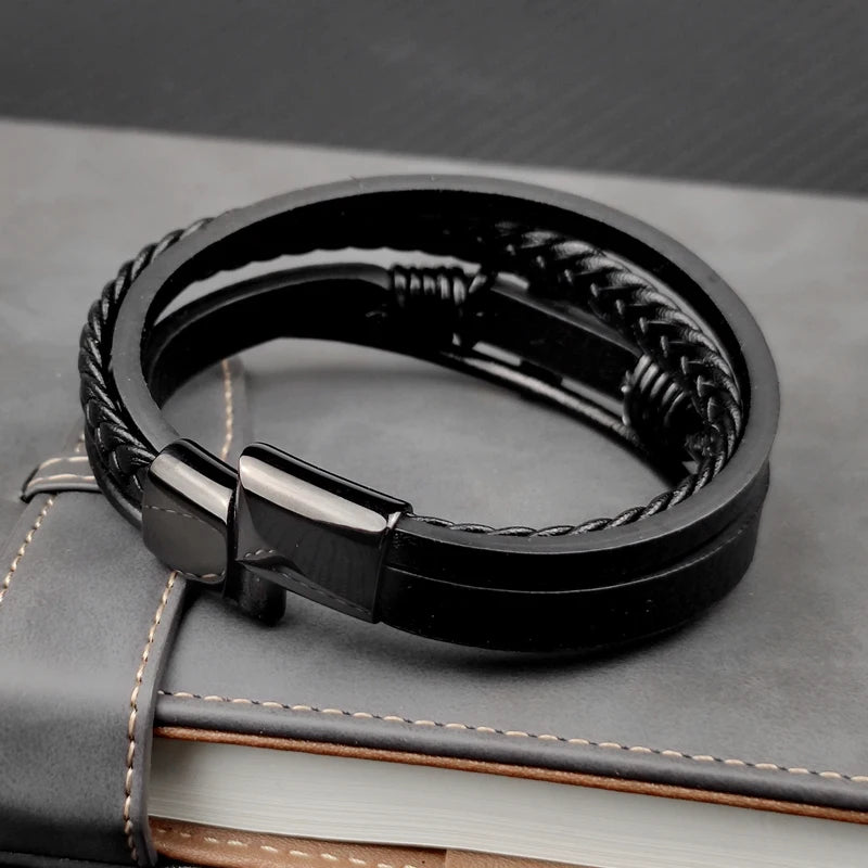 Bransoletka Męska z Krzyżem ze Stali Nierdzewnej – Nowoczesny Design