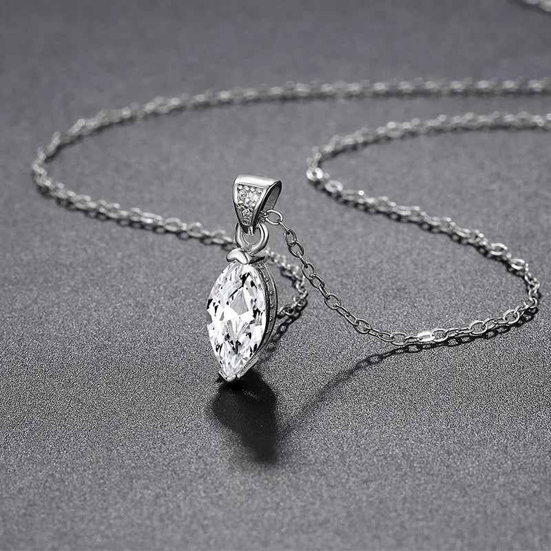 Naszyjnik Srebrny Salizar z moissanitem 1CT szlif Markiza