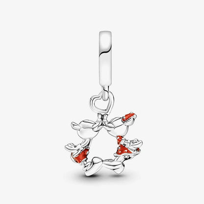 Zawieszka Srebrna Disney „Mickey Mouse &amp; Minnie Mouse Kissing”