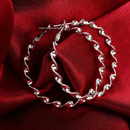 Kolczyki Srebrne Okrągłe Skręcane 5 cm