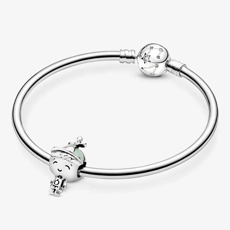 Zawieszka - Koralik Srebrny w Kształcie Chłopca