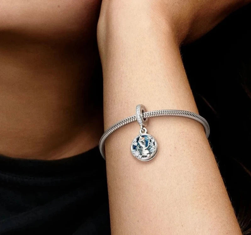 Wisiorek Srebrny z Olafem z Krainy Lodu Disneya