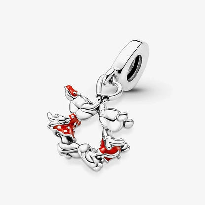 Zawieszka Srebrna Disney „Mickey Mouse &amp; Minnie Mouse Kissing”