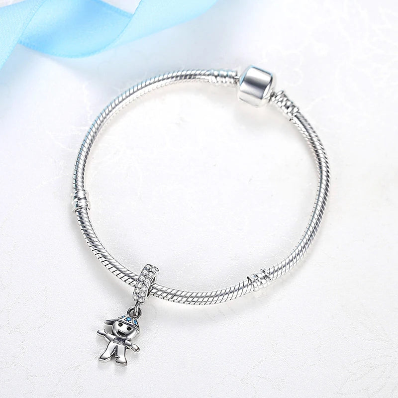 Zawieszka Srebrna w Kształcie Chłopca i Dziewczynki z Cyrkoniami