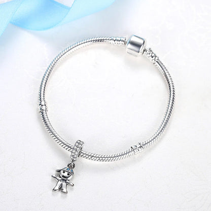 Zawieszka Srebrna w Kształcie Chłopca i Dziewczynki z Cyrkoniami