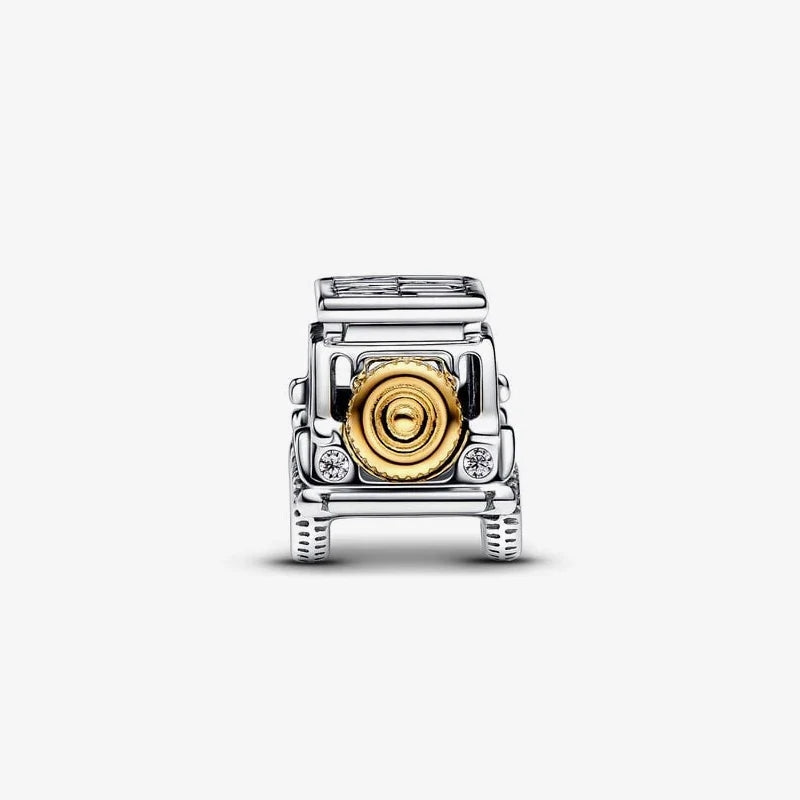 Dwukolorowa Zawieszka Srebrna w Kształcie Samochodu