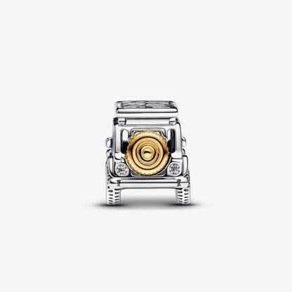 Dwukolorowa Zawieszka Srebrna w Kształcie Samochodu