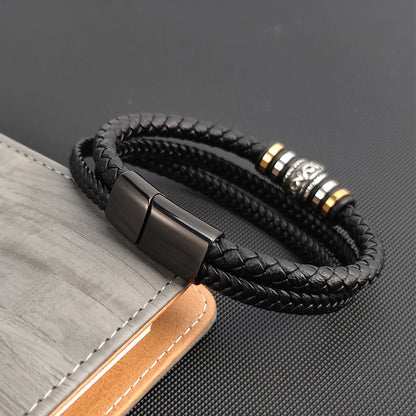 Bransoletka Męska Skórzana z koralikami – styl punk i elegancja w jednym