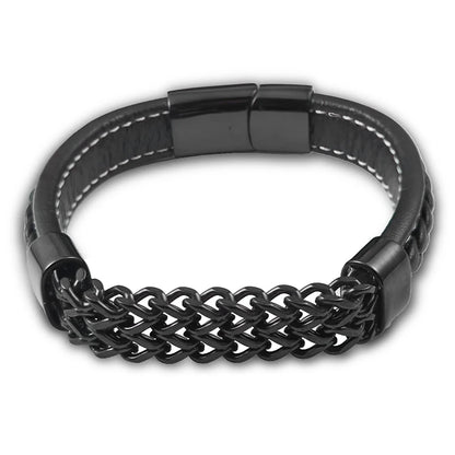 Bransoletka męska skórzana ze stali nierdzewnej – styl, trwałość i wyrazisty charakter