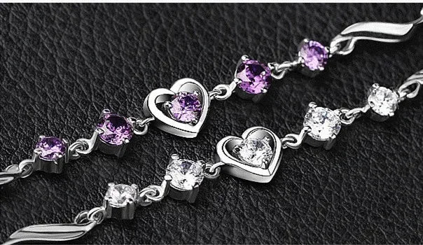 Bransoletka Srebrna z Ametystem