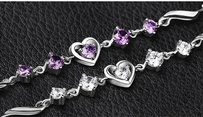 Bransoletka Srebrna z Ametystem