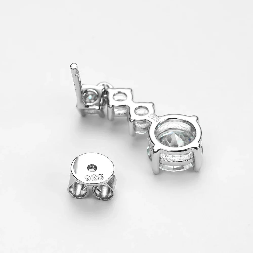 Kolczyki Srebrne z moissanitem Salizar – Ekskluzywna biżuteria dla kobiet