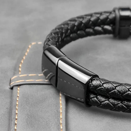 Bransoletka Męska z Kamieni Naturalnych i Stali Nierdzewnej – Klasyczny Styl