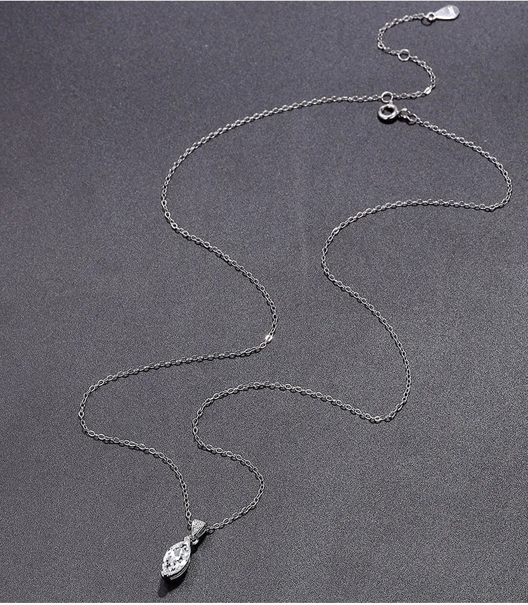 Naszyjnik Srebrny Salizar z moissanitem 1CT szlif Markiza