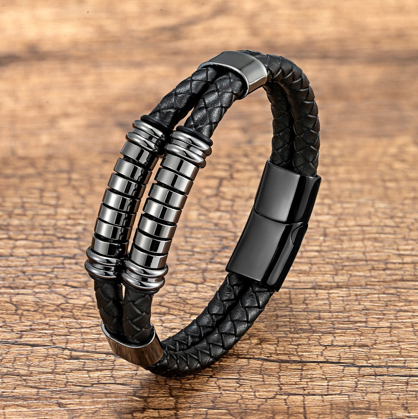 Bransoletka Męska Punk ze Stali Nierdzewnej – Luksusowy Design