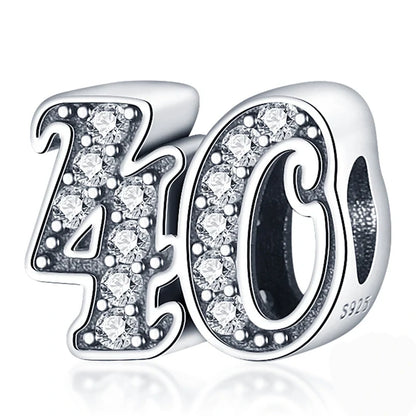 Srebrne zawieszki rocznicowe koraliki z numerami